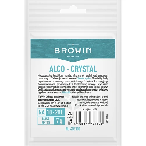 Alco-crystal - средство за подобряване на качествата на алкохолните напитки