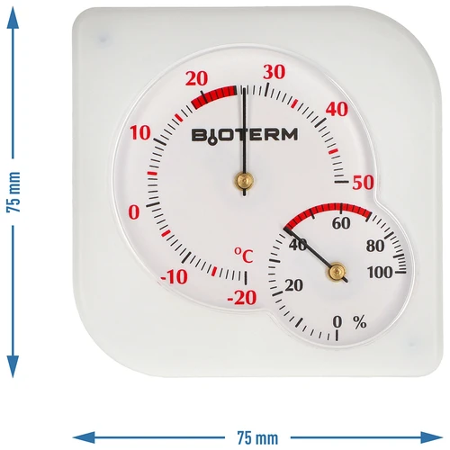 Биметален вътрешен термометър с хигрометър (-20 до +50°C), бял - 4