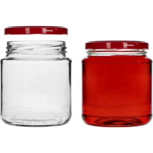 Буркан тип twist-off, grubasek 580 ml с бордова капачка fi82/6, 6 бр. - 3