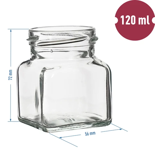 Буркан TO 120 ml „Четири ъгъла” с капачка Ø 53 - 6 бр. - 5