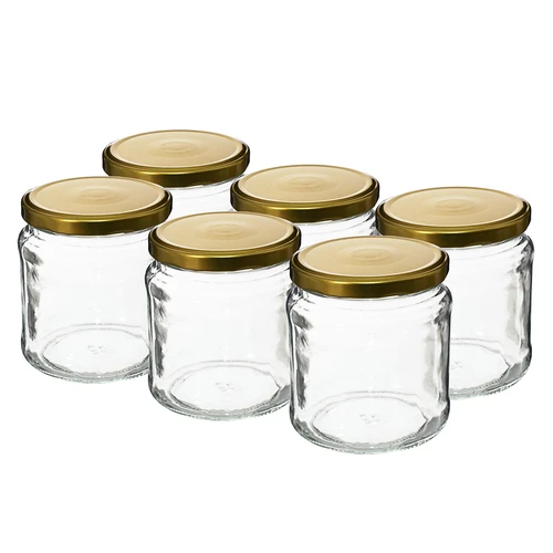 Буркан TO 500 ml със златна капачка fi82/6 - 6 бр.