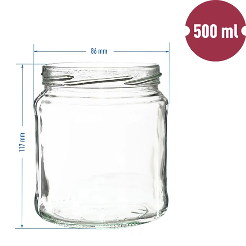 Буркан TO 500 ml със златна капачка fi82/6 - 6 бр. - 6