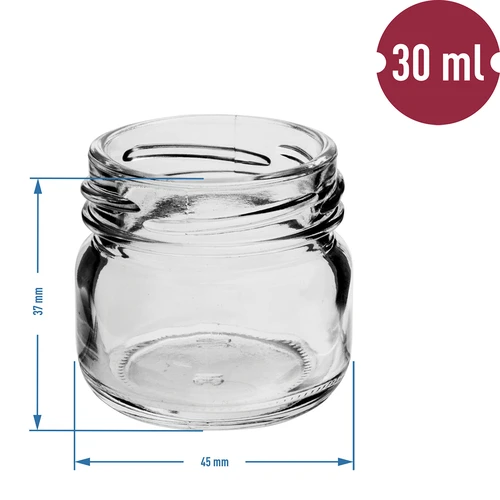 Бурканче twist-off 30 ml с цветна капачка фи 43 - 10 бр. - 4
