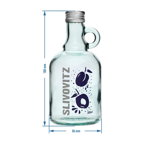 Бутилка 500 мл с винтова капачка и двуцветен печат Slivovitz - 4 бр. - 7