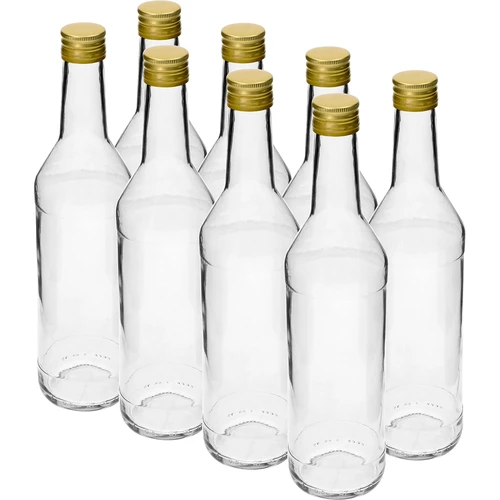 Бутилка 500 ml за водка, права, с винтови капачки - 8 бр.