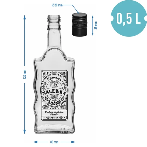 Бутилка Klasztorna 500 ml с винтова капачка, надпис „Nalewka“, 1 бр. - 5