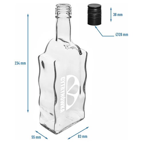 Бутилка Klasztorna 500 ml с капачка на винт и надпис „Cytrynówka“, вариант 2 - 5