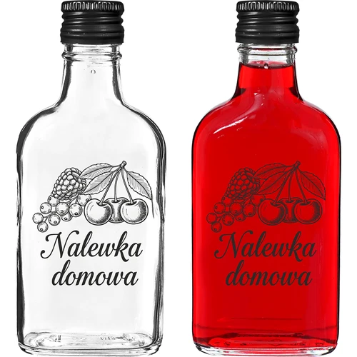 Плоска бутилка тип манерка 200 ml с винтова капачка, надпис „Домашна наливка“, 1 бр.