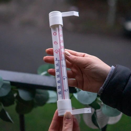 Бял външен термометър (-50°C до +50°C) 18 см - 4