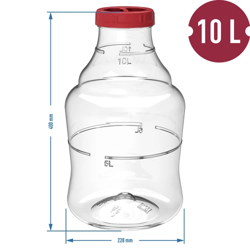 Дамаджана за вино, лека, нечуплива, с презрамки, 10 л - 6