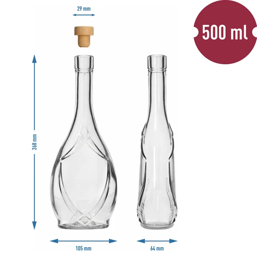Декоративна бутилка ICONA 500 ml, с тапа-гъбка, 1 бр. - 5