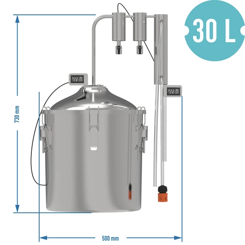 Дестилатор hawkSTILL 1.0 CONVEX 30 л - 2 сухопарника - 9