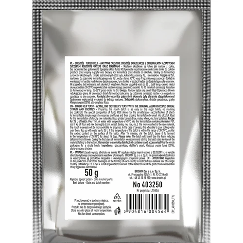 Дестилерски дрожди Turbo Koji, 50 g (без затиране!) - 2