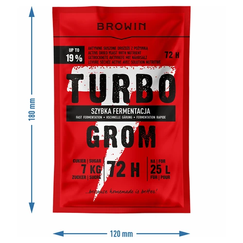 Дестилерски турбо дрожди Turbo Grom 72 ч - 4