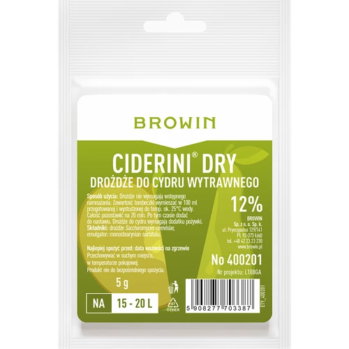 Дрожди за сайдер Ciderini Dry, 5 g  - 1 