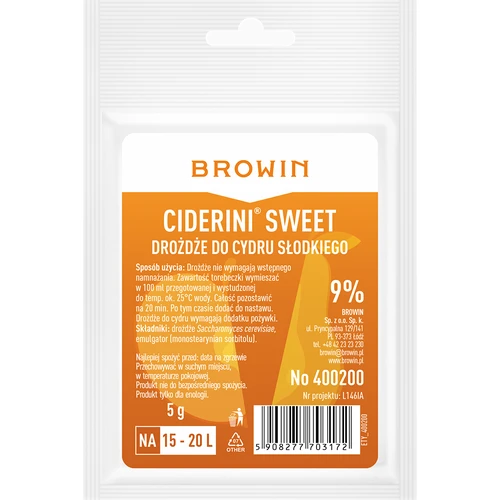 Дрожди за сайдер Ciderini Sweet, 5 g