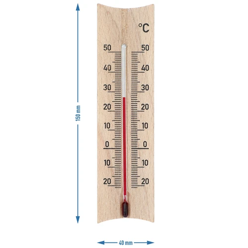 Дървен стаен термометър (-20 до +50°C), 15 см, микс - 6