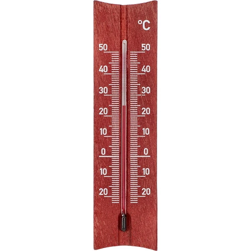 Дървен стаен термометър (-20 до +50°C), цвят махагон, 15 см