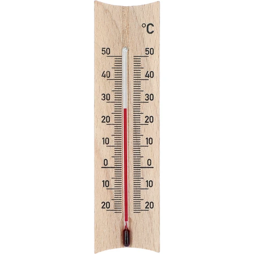Дървен стаен термометър (-20 до +50°C), светлокафяв, 15 см