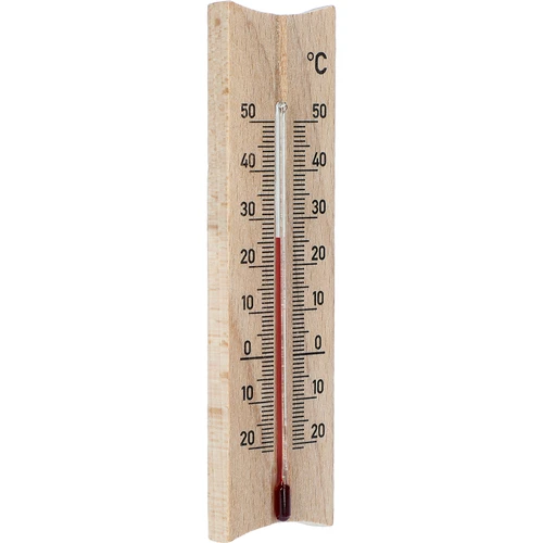 Дървен стаен термометър (-20 до +50°C), светлокафяв, 15 см - 2