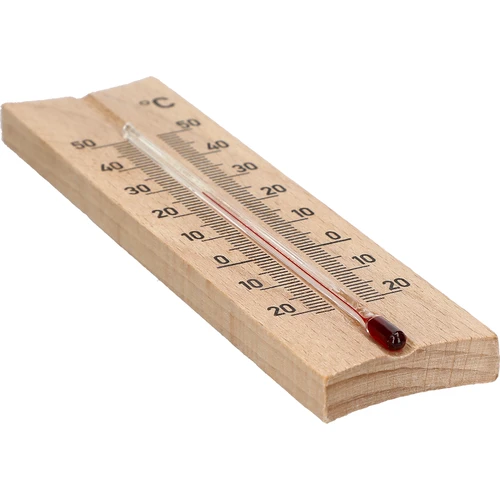 Дървен стаен термометър (-20 до +50°C), светлокафяв, 15 см - 4