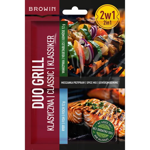 Duo Grill Класическа за риба и зеленчуци - смес от подправки 2 в 1, 2 x 12 g