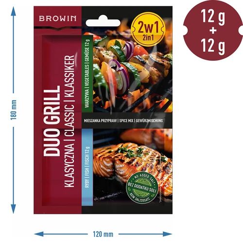Duo Grill Класическа за риба и зеленчуци - смес от подправки 2 в 1, 2 x 12 g - 4
