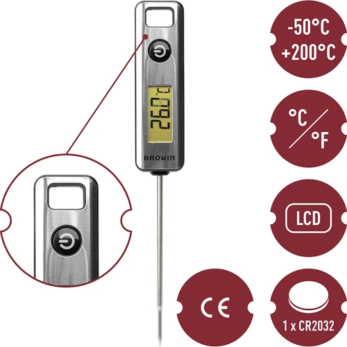 Електронен кухненски термометър, LCD (-50°C до +200°C) - 5