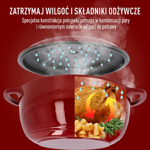 Емайлирана чугунена тенджера - бордо, 5,8 л - 6