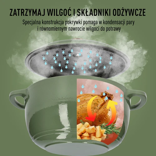 Емайлирана чугунена тенджера - цвят салвия, 4 L - 6