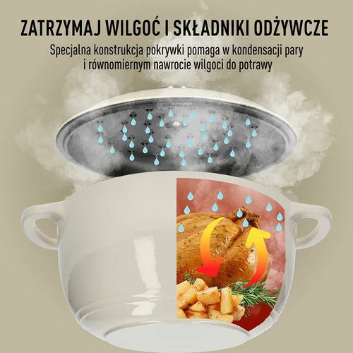 Емайлирана чугунена тенджера – екрю, 4 л - 6