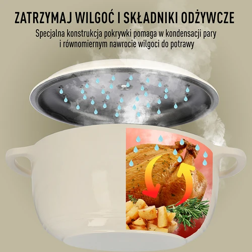 Емайлирана чугунена тенджера - екрю, 5,8 л - 6
