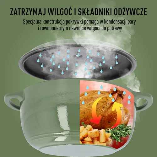 Емайлирана чугунена тенджера – салвия, 5,8 л - 6
