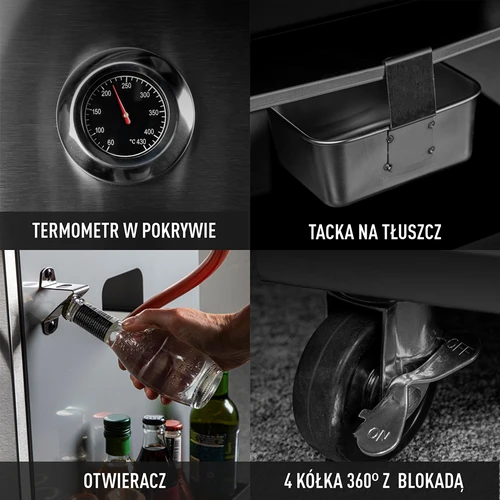 Газов грил dragON BBQ101, 11,7 kW, черно-сребрист - 8