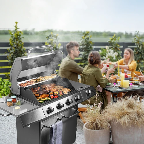 Газов грил dragON BBQ201, 18,8 kW, сребрист - 3