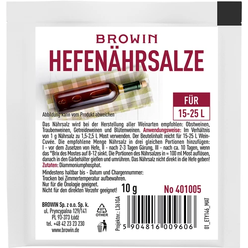 Хранителна сол за дрожди 10 g