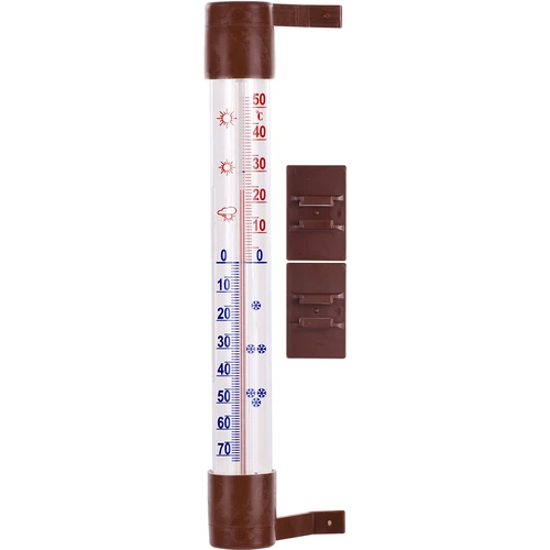 Кафяв външен термометър (-60°C до +50°C) 23 см