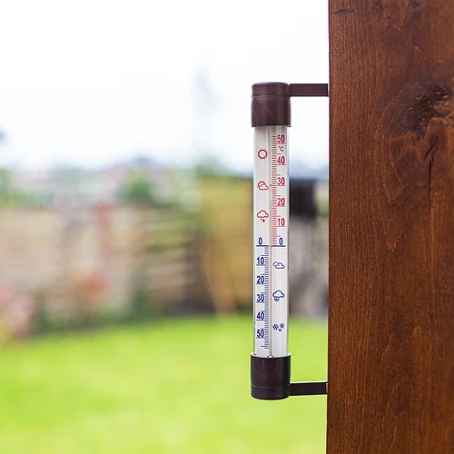 Кафяв външен термометър (-60°C до +50°C) 23 см - 2