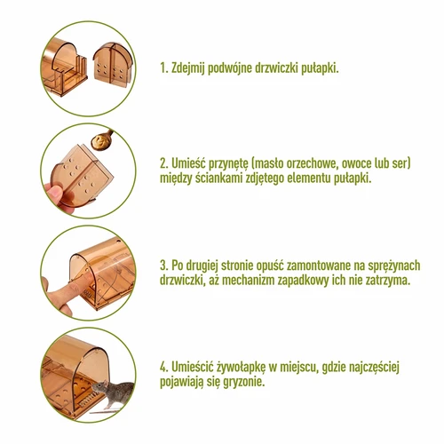 Капан за мишки – живоловка, прозрачна, 2 бр. - 4