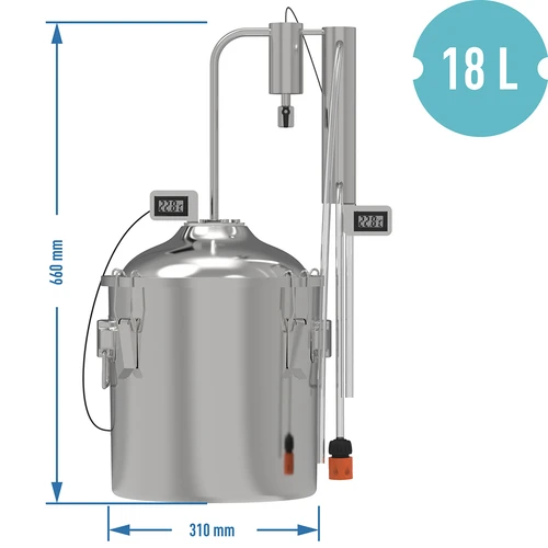 Класически дестилатор Convex 18 L - 1 сухопарник - 8