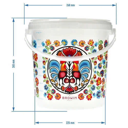Кофа за храни GWIOZDA - с капак, 10 л - 6