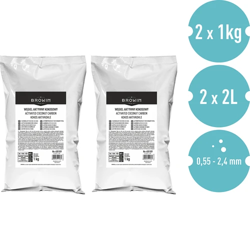 Кокосов активен въглен 1 kg x 2 - комплект - 2