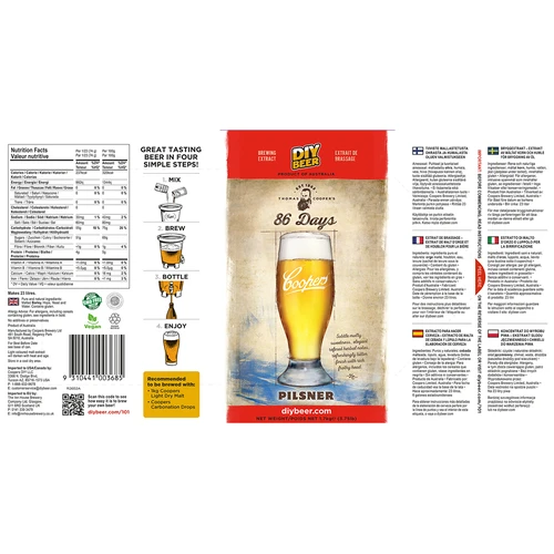 Комплект за приготвяне на бира Coopers 86 days Pilsner - 5