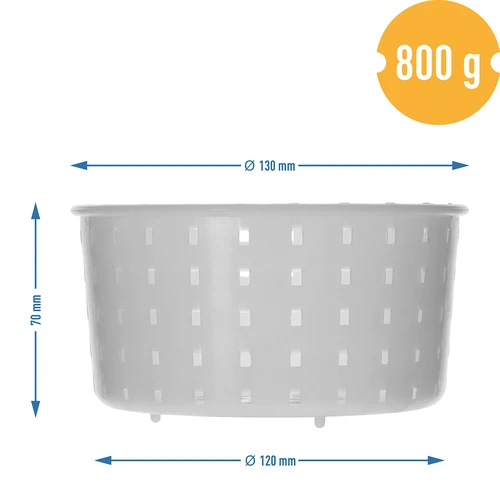 Кръгла сиренарска форма Ø 13 x 7 см за 800 г - 7