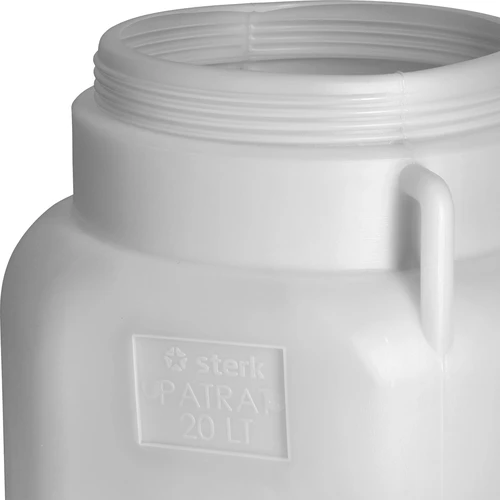 Квадратен бидон 20 L, бял, с дръжки, Sterk - 8