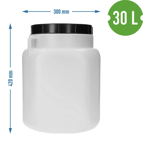 Квадратна бъчва 30 л, бяла, с дръжки, Sterk - 10