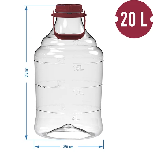 Лека, нечуплива дамаджана за вино с дръжка, 20 L - 6