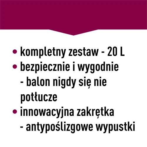 Лека, нечуплива дамаджана за вино с презрамки, 20 L - 22