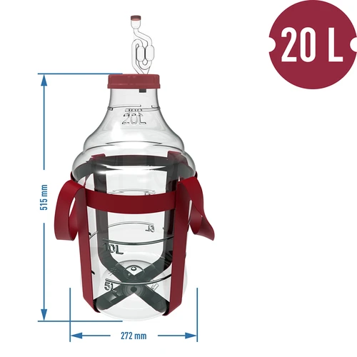 Лека, нечуплива дамаджана за вино с презрамки, 20 L - 6