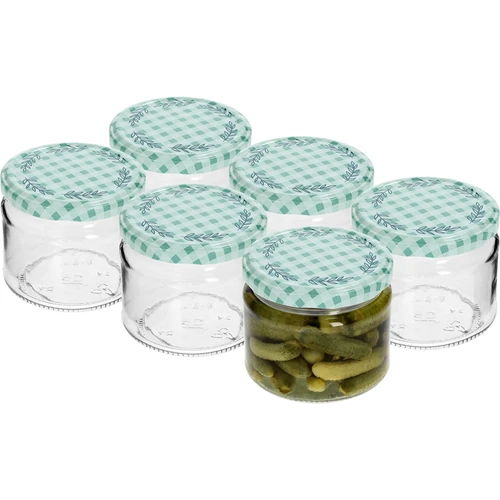 Нисък буркан 330ml - с цветна капачка Ø 82/6, 6 бр. - 2